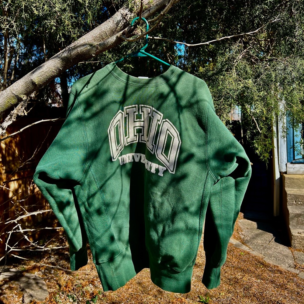 Champion Green Ohio University Crewneck Sweatshirt
